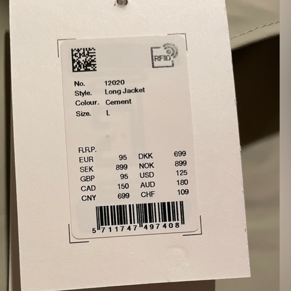 RAINS Long Jacket ☔️ Cement ☔️ Color: cement ☔️ unisex ☔️ Size Large - Picture 8 of 8